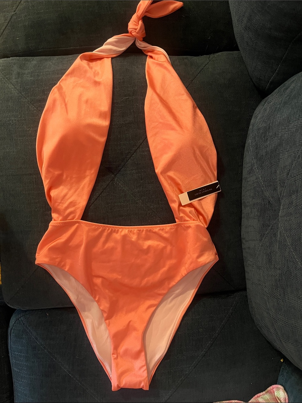 Victoria's Secret Coral Halter One-Piece Swimsuit